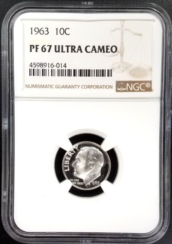 1963 Proof Roosevelt Dime certified PF 67 Ultra Cameo by NGC!