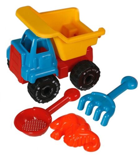 Sandkasten Spielzeug mit LKW Förmchen Schaufel und Harke Strandspielzeug Sand 
