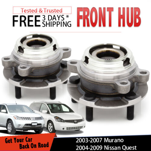 Pair Front FOR 04-09 Quest //03-07 Murano 07-12 Altima Front Wheel Hub Bearing