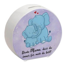 Danke Mama, dass du für mich da bist Spardose mit Elefant