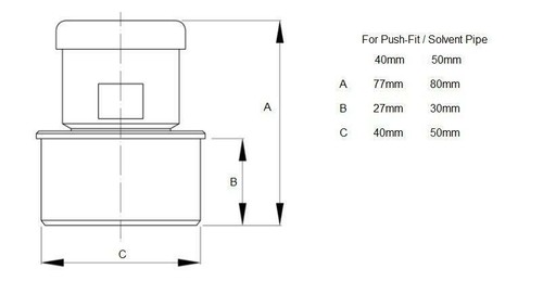 Anti Syphon Valve Prevents WC /& Trap Suction Grey Air Admittance Valve 50 mm