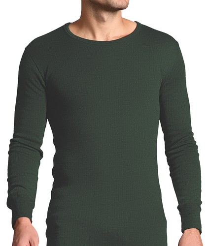 Forestman-Da Uomo Sottile Morbido cotone caldo verde Biancheria intima termica Canotta Camicia