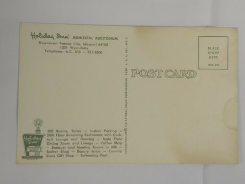 Details about   Postcard MO Holiday Inn Municipal Auditorium Downtown Kansas City Artist Rend. 