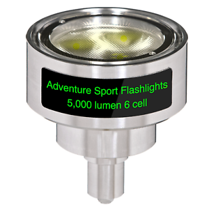 6 D cell. Maglite Upgrade 5,000 lumen LED bulb 3x Cree XHP-50  Dropin