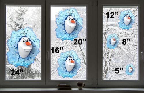 Christmas Decoration static cling Frozen Olaf looking out of window SCFC-CFO1