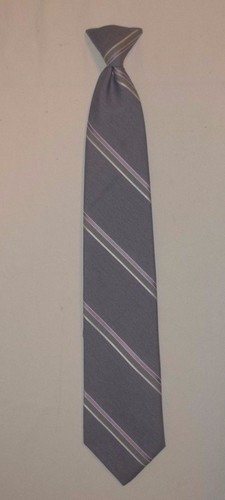 Mens Clip On Dress Ties Stripes Solids Burgundy Blue Estate Sale!