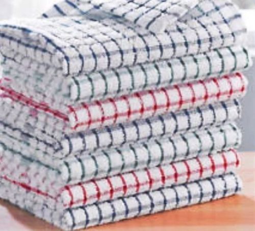 100% Cotton Terry Tea Towels Set Kitchen Dish Cloths Cleaning Drying Multi Pack 