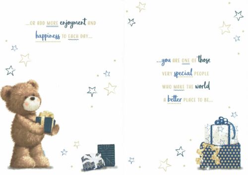 LARGE BIRTHDAY CARD With Multi Page Insert /& Lovely Words Special SON Bear