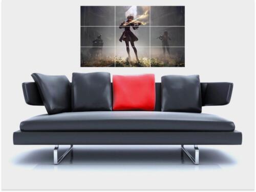 NIER AUTOMATA BORDERLESS MOSAIC TILE WALL POSTER 35/" x 23/" ROLE COSPLAY GAMER N2