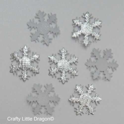 100 x 25mm Silver Material Snowflake Loose Embellishments Perfect 4 Frozen Theme