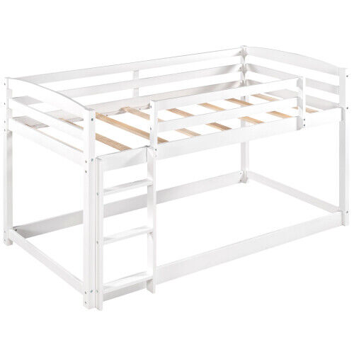Details about  / Twin Over Twin Bunk Bed Twin Bed Triple Kid Bed Floor Bed Wood Bedroom Furniture