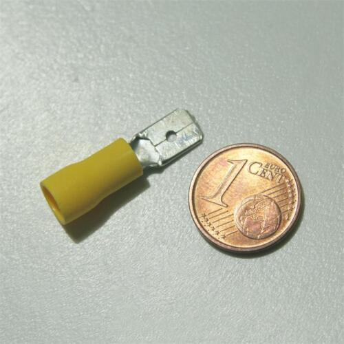 Flachstecker gelb 6,3 x 0,8mm für 4,0-6,0mm² Kabelschuh Stecker 50 Kabelschuhe 