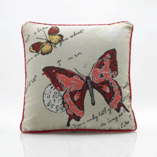 Ladybird y Mariposa Tapiz Cushion Covers 18"x18" también relleno amortiguador, 