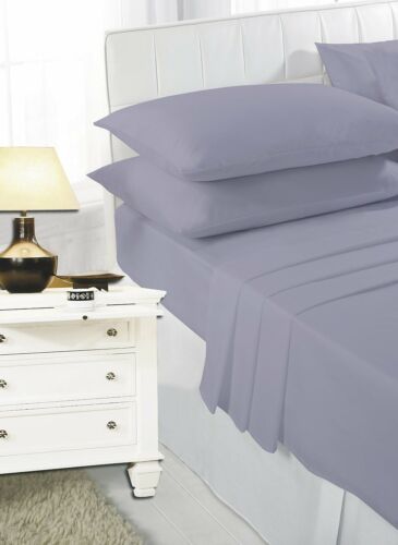 New Authentic Plain Dyed Fitted & Extra Deep Fitted Sheet Poly-Cotton Bed Sheet 