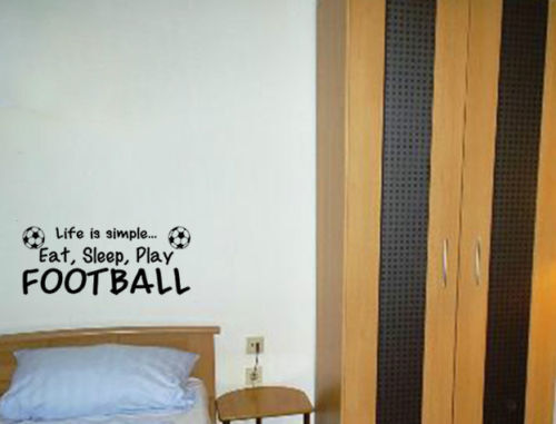 Eat Sleep Play Football Children's Bedroom Decal Wall Art Sticker Picture Motto