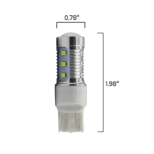 Syneticusa 7443 White LED Strobe Flash Blinking Brake Tail Light/Parking Bulbs 