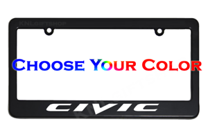 for U.S & CAN License 2x Honda Civic License Frame Black License Plate Frame 