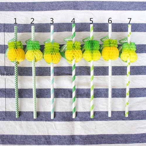 New 25pcs Drinking Straws Flamingos Fruit Pineapple Straws Party Supplies