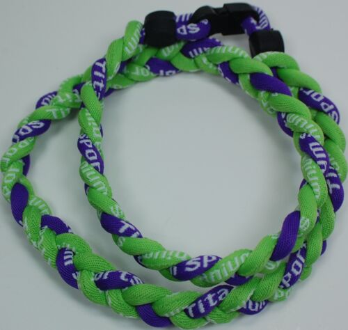 BASEBALL Titanium TORNADO Sport Necklaces 20/" Neon Green Lime Purple 3 ROPE NEW