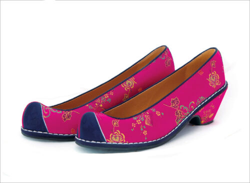 Hanbok Shoes 5cm High Heel Korean Traditional Shoes for Women 꽃신 1-2
