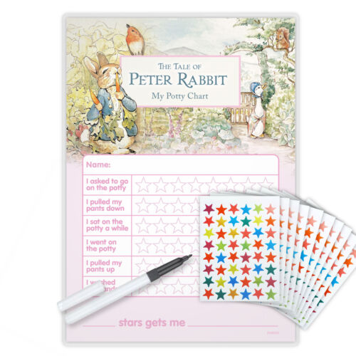 RAB02S FREE Pen /& Star Stickers Potty Toilet Magnetic PETER RABBIT Chart