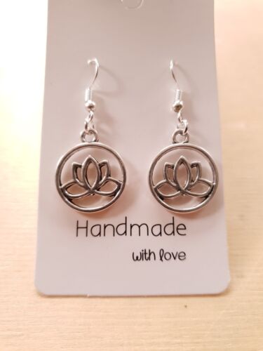 Lotusblüten Ohrringe ♥ Handgefertigter Schmuck in Silber 
