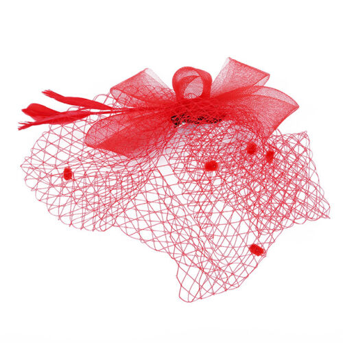 Women Girl Fascinators Hair Clip Hairpin Hat Feather Cocktail Wedding Party LH