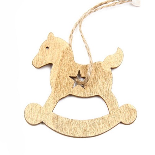 10 PCS Xmas Ornaments Christmas Wooden Pendants Decorations Christmas Gift#