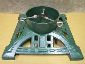 Antique Cast Iron Christmas Tree Stand green ornate large ...