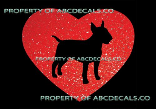 VRS HEART Love Dog Bull Terrier Puppy Rescue Adoption CAR DECAL METAL STICKER