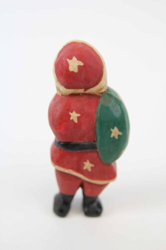 Rustic Folk Art Miniature Santa UNIQUE Wooden Handcraft Pick a color