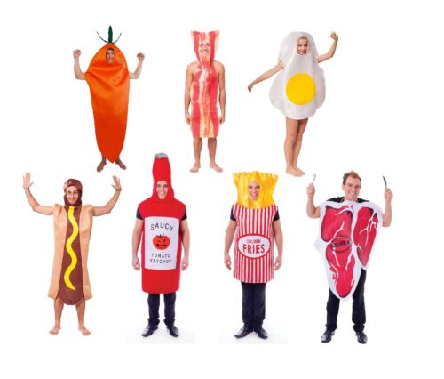 Food Fun Fancy Dress Costume Bacon/Friedegg/Hotdog/Carrot/Steak Adult One Size 