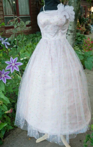 PINK Mujer Baile de graduación Vestidos VINTAGE 1950s