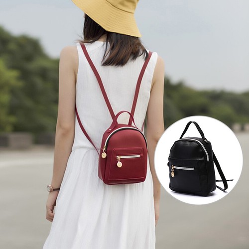 Women Mini Backpack PU Leather Shoulder School Rucksack Ladies Girl Travel KTP