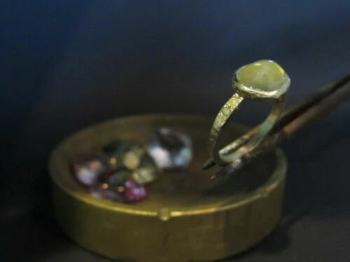 Joyería de oro blanco de turmalina