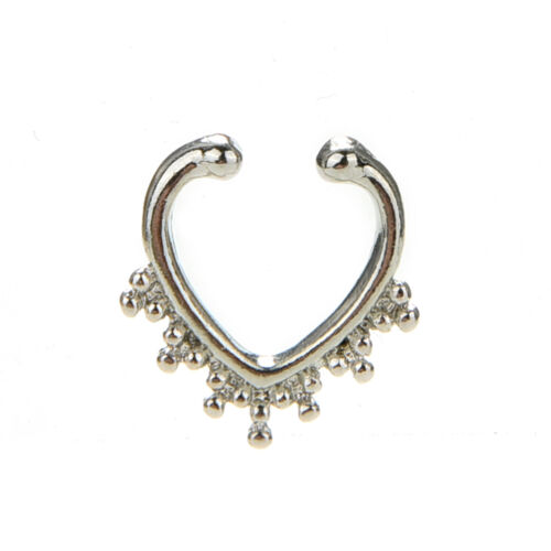 Fake Septum Nose Rings Faux Piercing Nose Studs Nose Hoop Ring Body JewelryP iv