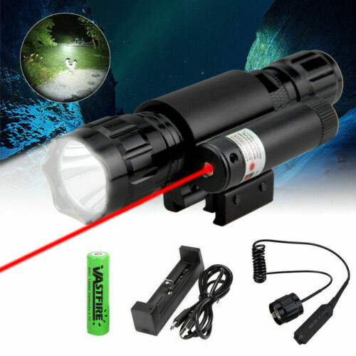 Taktisch Rot Punkt Laser Anblick T6 LED Taschenlampe für 20mm Picatinny Schiene 