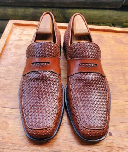 Men's Shoes US 10.5D Very Little Wear Details about   Magnanni Woven Leather Loafers 