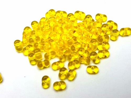 50g böhmische Rocailles Seed beads gelb 4 mm transparent Farfalle Form 6//0