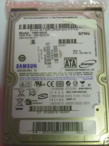 Internal Hard Disk Drives 001 Laptop 160gb Sata Hard Drive Samsung Hm160hi F W Hh100 10 P N Computers Tablets Network Hardware