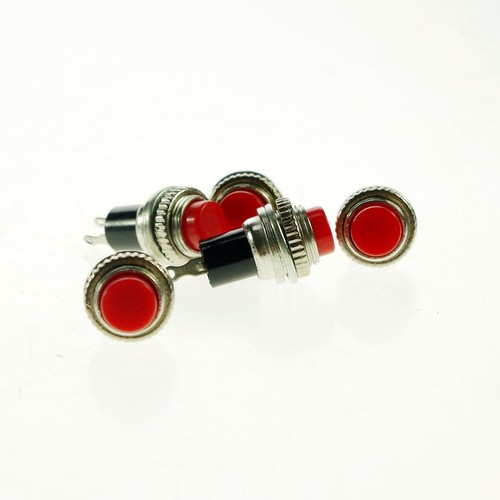 Red Hole 10mm 2 Pin SPST 0.5A 125VAC NO Momentary Push Button Switch OFF- ON 5