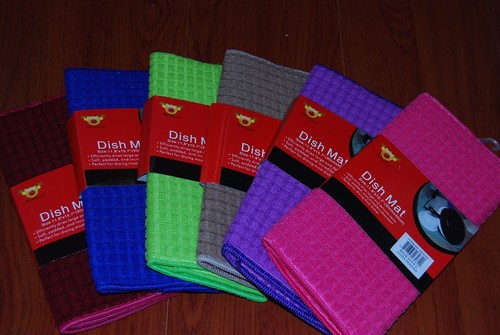Lot Of 6pc Kitchen Dish Drying Mats Mat 11.8/"x15.7/" Free Shipping