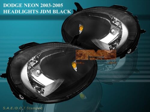 03 04 05 DODGE NEON SRT-4 SRT4/SXT JDM BLACK HEADLIGHTS 