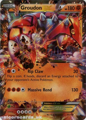 Groudon EX 85//160 Primal Clash Rare Holo ex Mint Pokemon Card