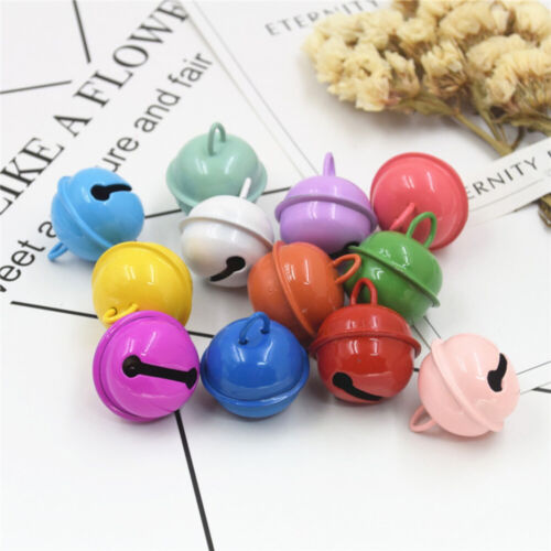 50PCS 22mm Jingle Bell Colorful Round Painted Practical Metal Xmas Decor 