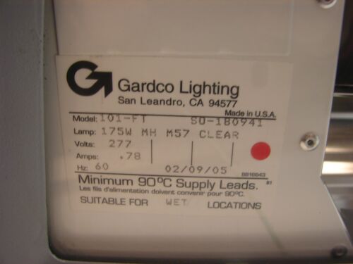 GARDCO LIGHTING 101-FT SO-180941 H.I.D OUTDOOR LIGHT LUMINAIRE 277V 175W **NIB**