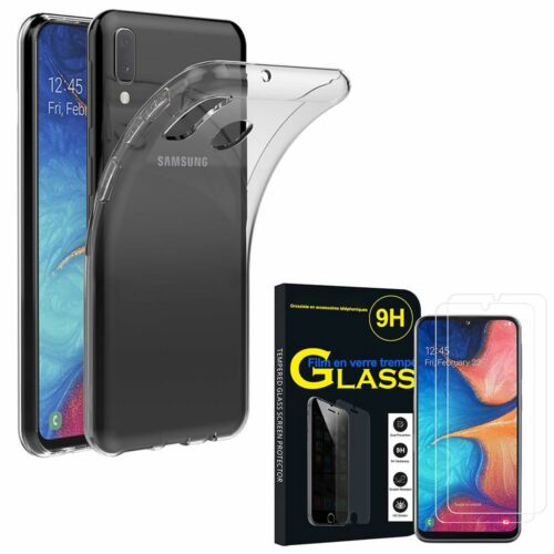 Coque Silicone Gel UltraSlim Samsung Galaxy A20E// A20e Dual avec Verre Trempé