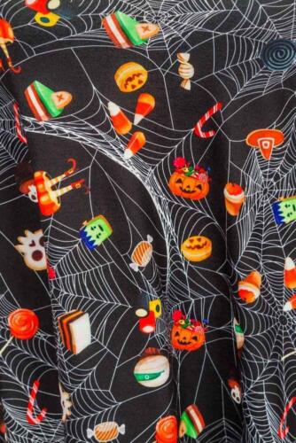 Womens Pumpkin Galaxy Bat Halloween Costume Ladies Smock Flared Swing Dress