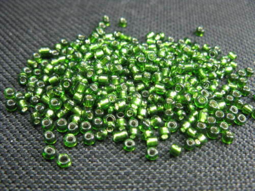 Rocaille Emerald silverlined 3,5mm 25g perles NEUF 402