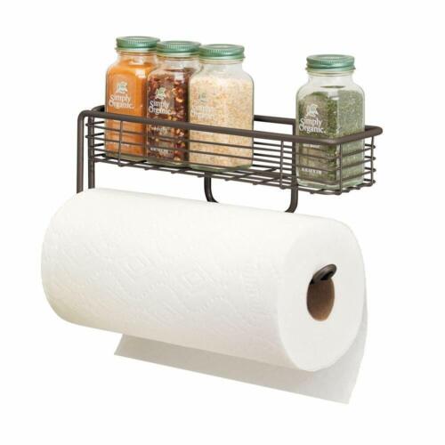 Wall Mount Metal Paper Towel Holder Laundry Pantry Storage Shelf for Kitchen 